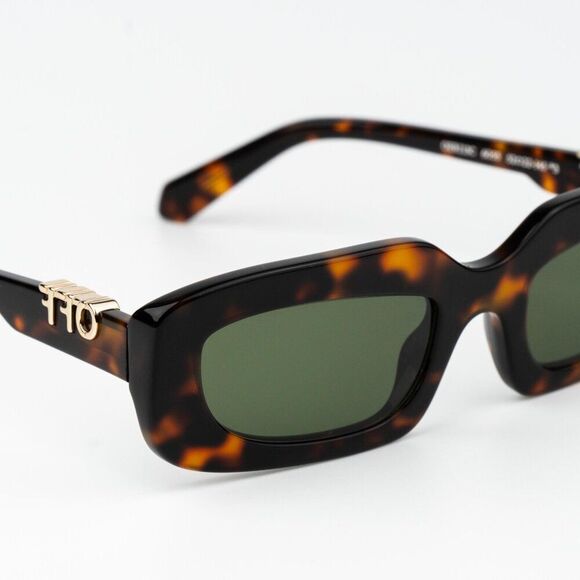 Off-White RENTON Women Sunglasses Havana Green Rectangle OERI13C RENTON 6055 main image 12